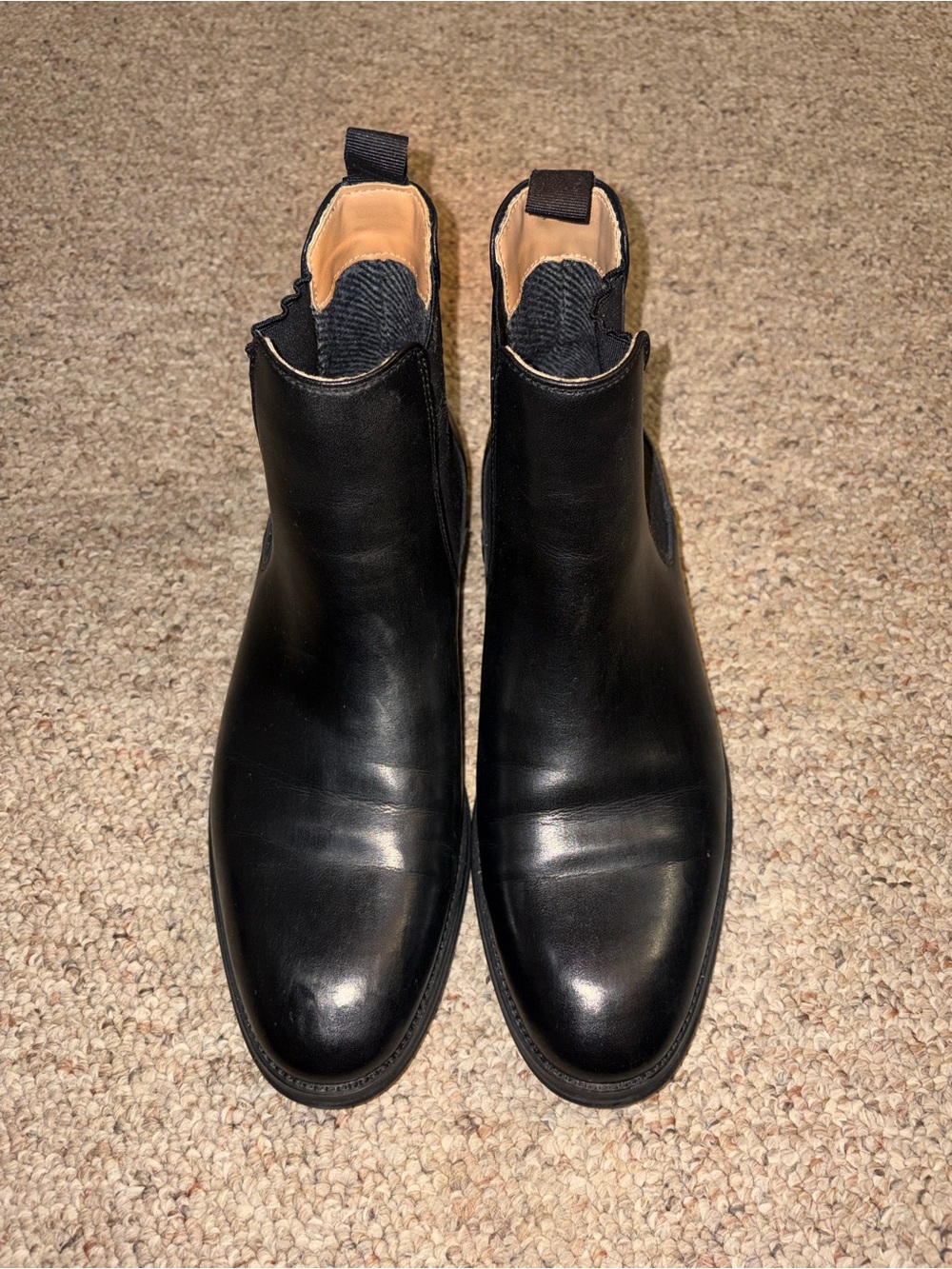 Steve Madden Men’s Aldair Black Leather Chelsea Boots